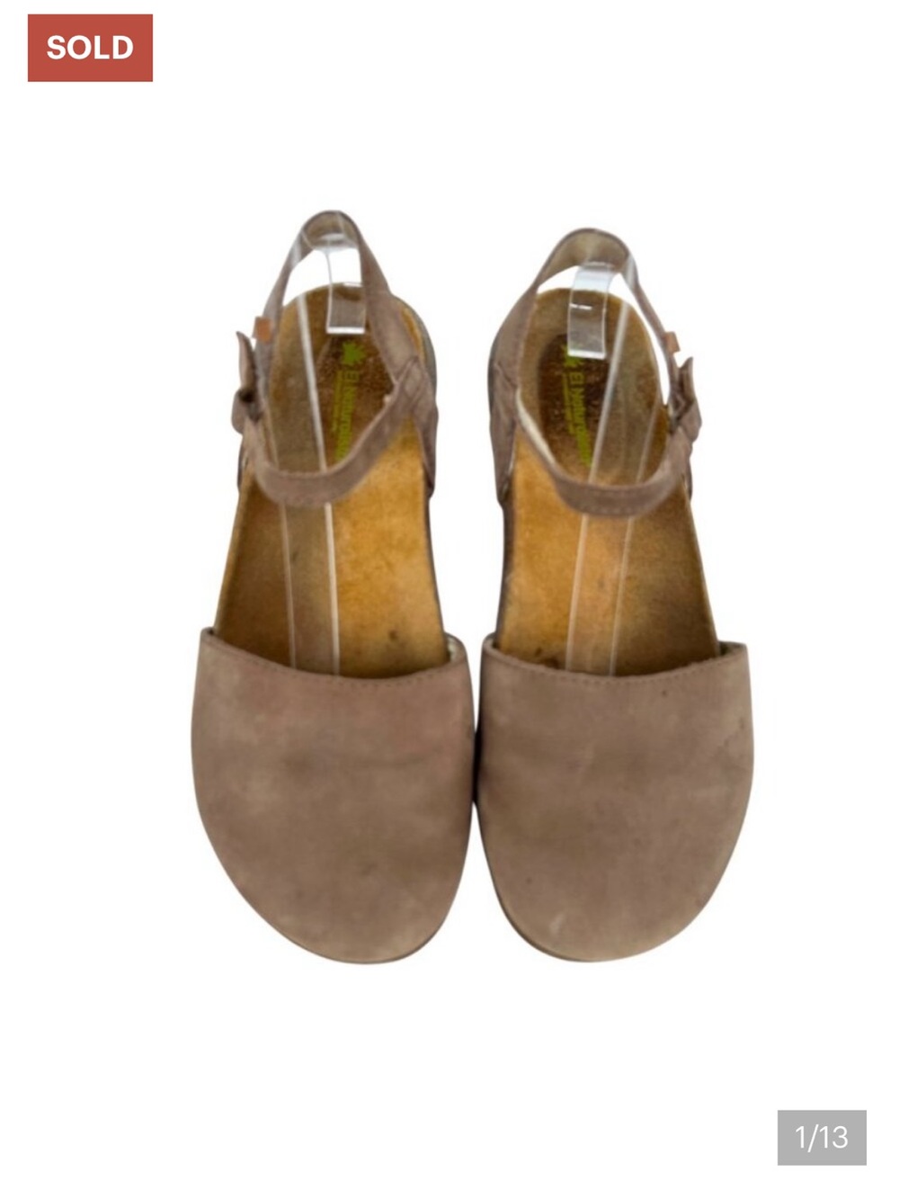 El Naturalista Wakataua Brown Leather Boho Earthy Slingback Shoes Size 38 US 7.5